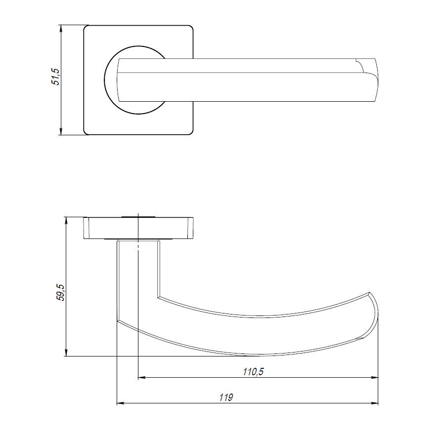 Ручка раздельная K.JK51.SIGMA (SIGMA JK) SN/CP-3 матовый никель/хром 105мм