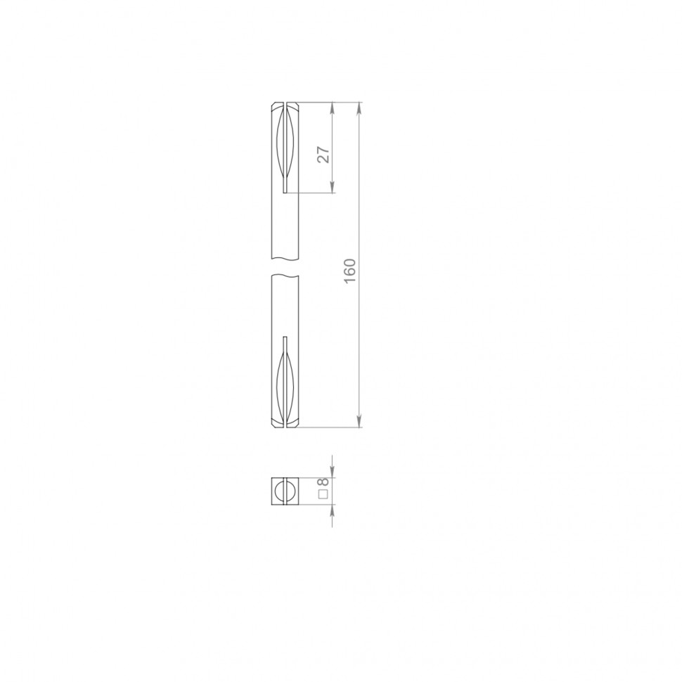 Квадрат для ручек Spindle 8х160 мм