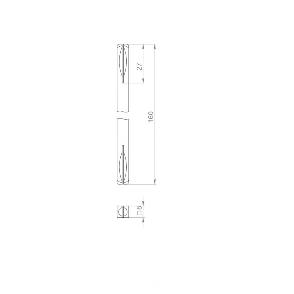 Квадрат для ручек Spindle 8х160 мм