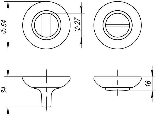 Ручка поворотная BK6.R.RM54 (BK6 RM) AB/GP-7 бронза/золото