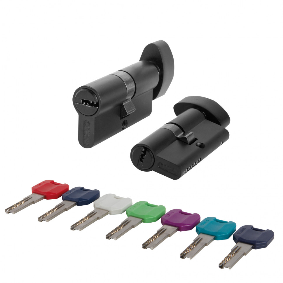 Цилиндровый механизм MaxPro7002Knob70mm(30+10+30) BL черный 7key с вертушкой